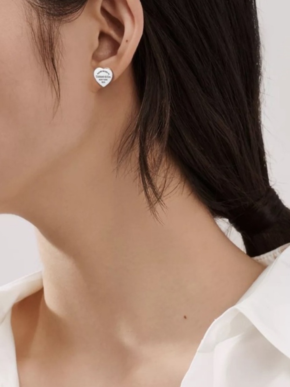 Tiffany & Co. Silver Heart Stud Earrings